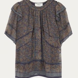 ba&sh Multicolor Floral Short Sleeve Top